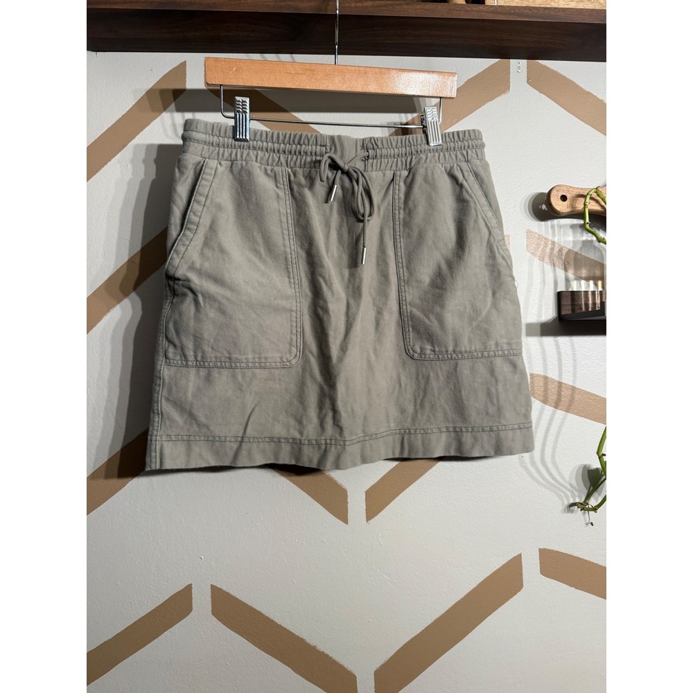 C&C California Skort Womens Small Green Elastic Drawstring Cotton Blend Pockets